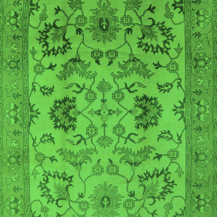 Machine Washable Oriental Green Traditional Area Rugs, wshurb2884grn