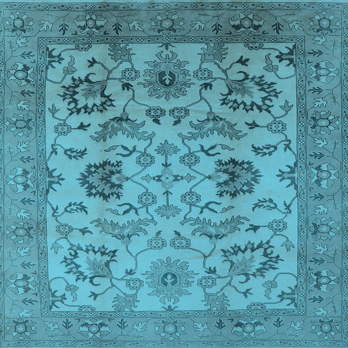 Square Oriental Light Blue Traditional Rug, urb2884lblu