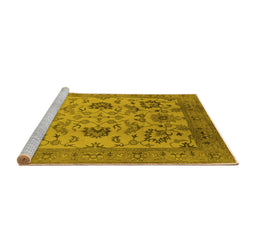 Sideview of Machine Washable Oriental Yellow Traditional Rug, wshurb2884yw