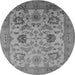 Round Oriental Gray Traditional Rug, urb2884gry