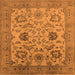 Square Oriental Orange Traditional Rug, urb2884org