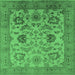 Square Oriental Emerald Green Traditional Rug, urb2884emgrn