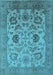 Machine Washable Oriental Light Blue Traditional Rug, wshurb2884lblu