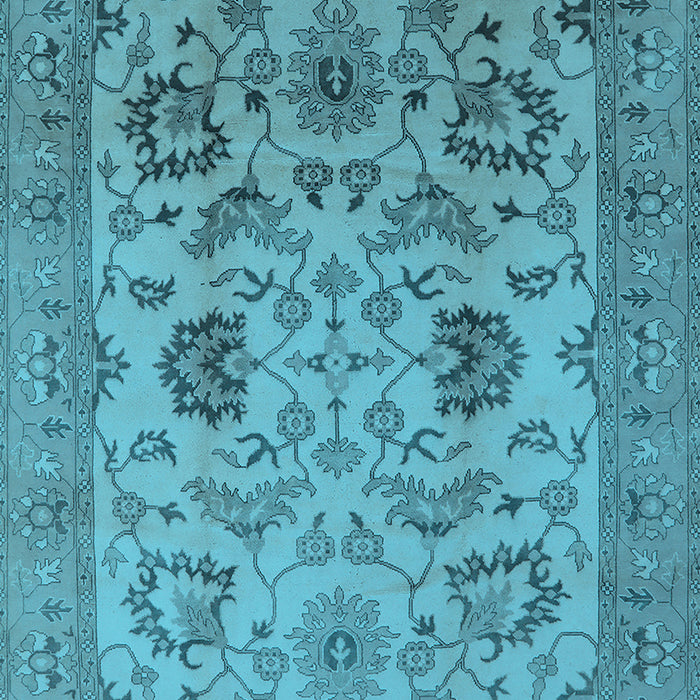 Machine Washable Oriental Light Blue Traditional Rug, wshurb2884lblu