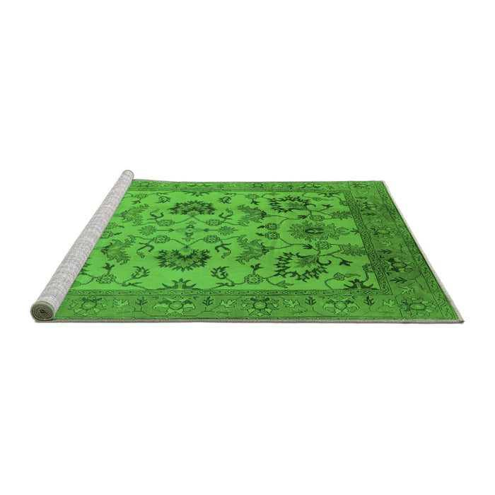 Sideview of Machine Washable Oriental Green Traditional Area Rugs, wshurb2884grn