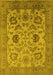 Machine Washable Oriental Yellow Traditional Rug, wshurb2884yw