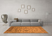 Machine Washable Oriental Orange Traditional Area Rugs in a Living Room, wshurb2884org