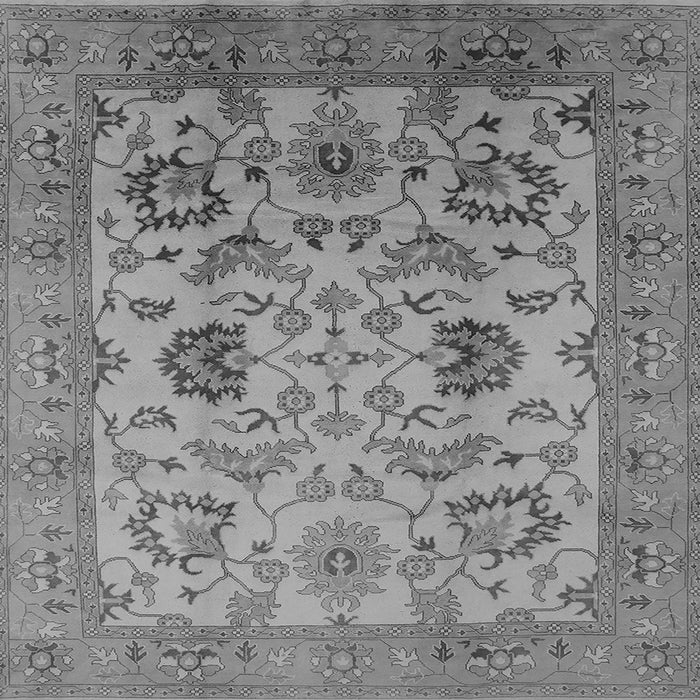 Square Machine Washable Oriental Gray Traditional Rug, wshurb2884gry
