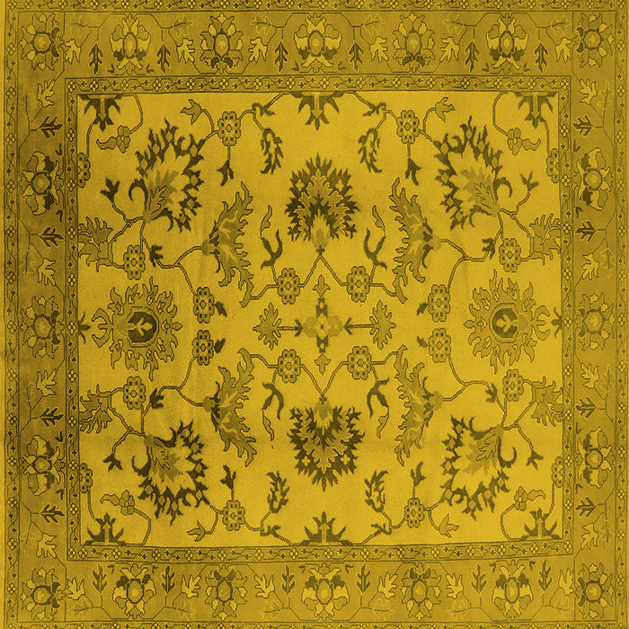 Square Oriental Yellow Traditional Rug, urb2884yw