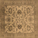 Square Machine Washable Oriental Brown Traditional Rug, wshurb2884brn