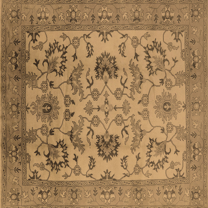 Square Oriental Brown Traditional Rug, urb2884brn
