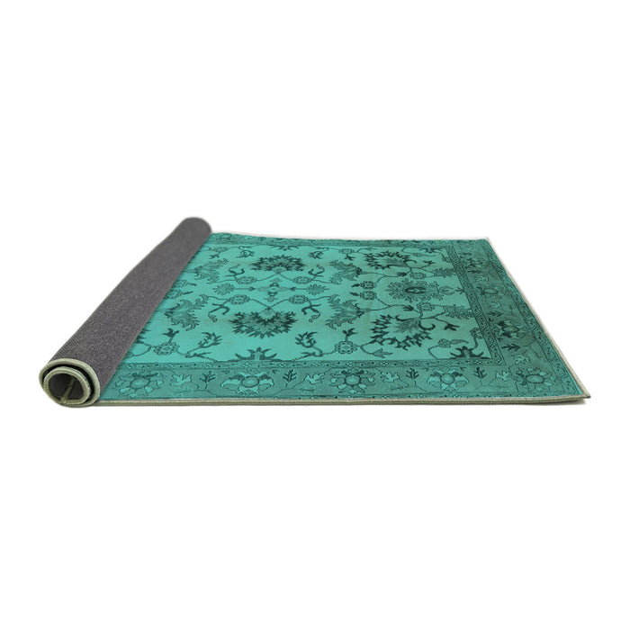 Sideview of Oriental Turquoise Traditional Rug, urb2884turq