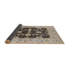 Sideview of Mid-Century Modern Dark Brown Oriental Rug, urb2885