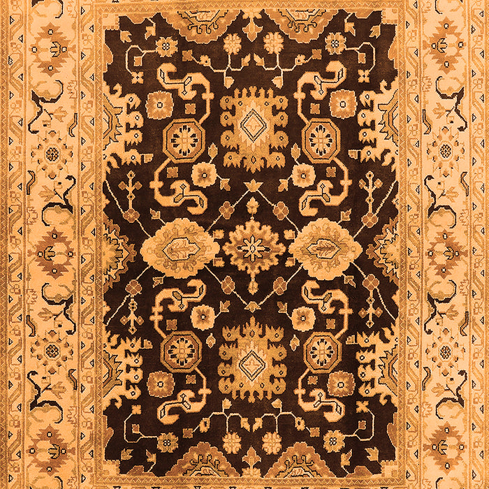 Machine Washable Oriental Orange Traditional Area Rugs, wshurb2885org