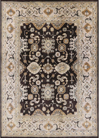 Machine Washable Industrial Modern Dark Brown Rug, wshurb2885