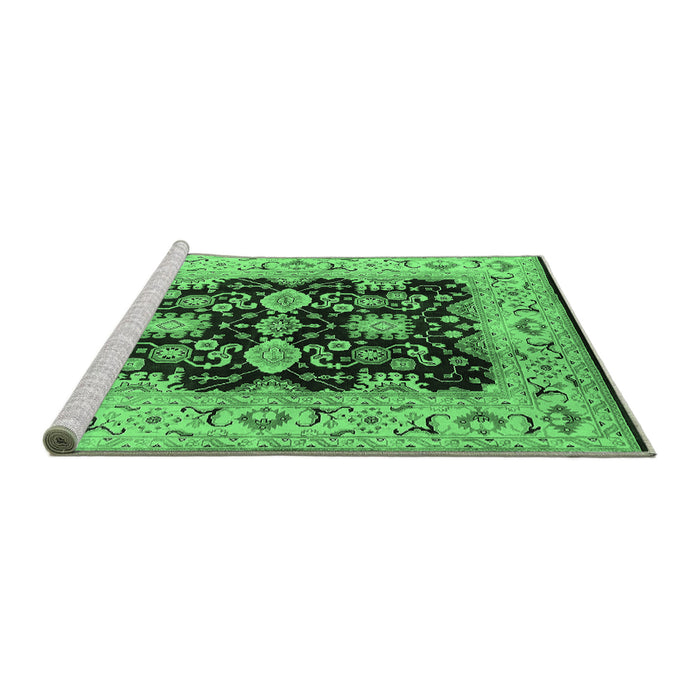 Sideview of Machine Washable Oriental Emerald Green Traditional Area Rugs, wshurb2885emgrn