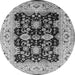 Round Oriental Gray Traditional Rug, urb2885gry