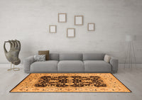 Machine Washable Oriental Orange Traditional Rug, wshurb2885org