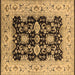 Square Machine Washable Oriental Brown Traditional Rug, wshurb2885brn