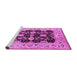 Sideview of Machine Washable Oriental Pink Traditional Rug, wshurb2885pnk