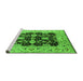 Sideview of Machine Washable Oriental Green Traditional Area Rugs, wshurb2885grn