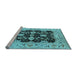 Sideview of Machine Washable Oriental Light Blue Traditional Rug, wshurb2885lblu