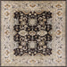 Square Mid-Century Modern Dark Brown Oriental Rug, urb2885