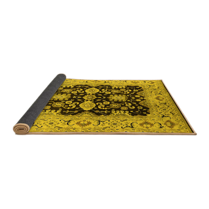 Sideview of Oriental Yellow Traditional Rug, urb2885yw