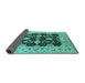 Sideview of Oriental Turquoise Traditional Rug, urb2885turq