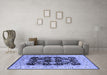 Machine Washable Oriental Blue Traditional Rug in a Living Room, wshurb2885blu