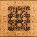 Square Oriental Orange Traditional Rug, urb2885org