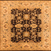 Square Machine Washable Oriental Orange Traditional Area Rugs, wshurb2885org