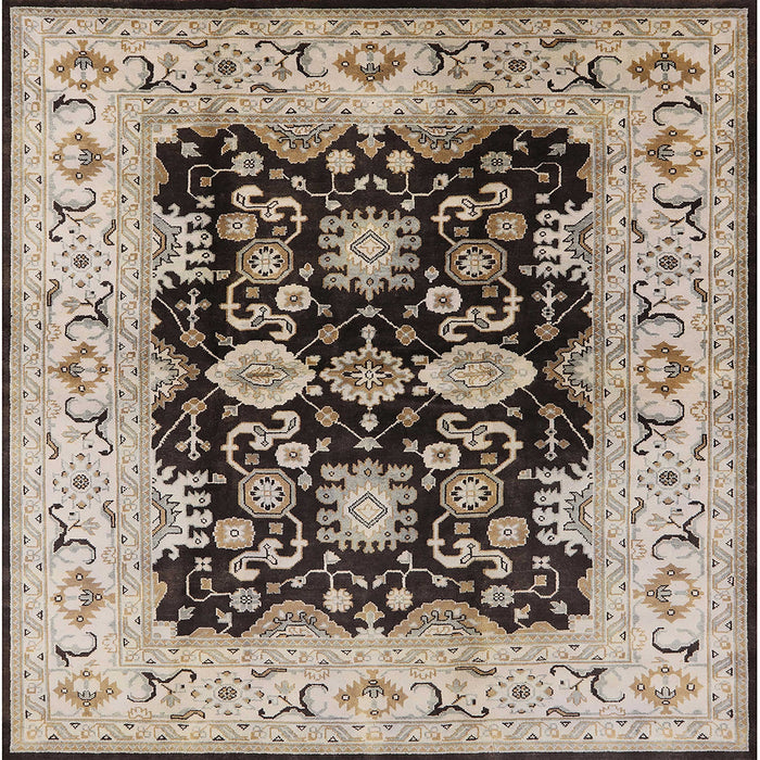 Square Machine Washable Industrial Modern Dark Brown Rug, wshurb2885