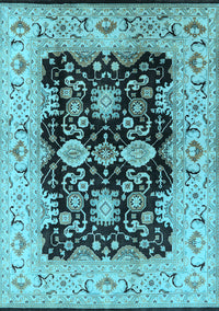 Oriental Light Blue Traditional Rug, urb2885lblu