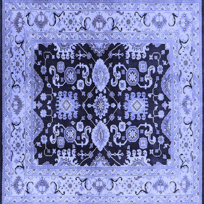Square Oriental Blue Traditional Rug, urb2885blu