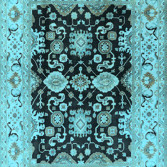 Machine Washable Oriental Light Blue Traditional Rug, wshurb2885lblu