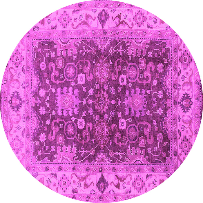 Round Oriental Pink Traditional Rug, urb2886pnk