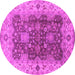 Round Oriental Pink Traditional Rug, urb2886pnk