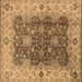 Square Machine Washable Oriental Brown Traditional Rug, wshurb2886brn