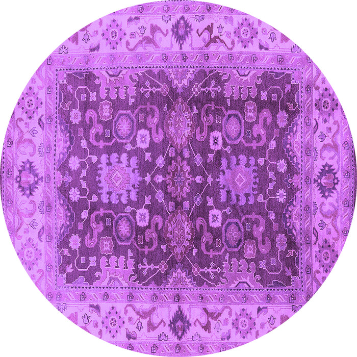 Round Oriental Purple Traditional Rug, urb2886pur