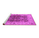 Sideview of Machine Washable Oriental Pink Traditional Rug, wshurb2886pnk