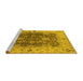 Sideview of Machine Washable Oriental Yellow Traditional Rug, wshurb2886yw