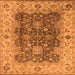 Square Oriental Orange Traditional Rug, urb2886org