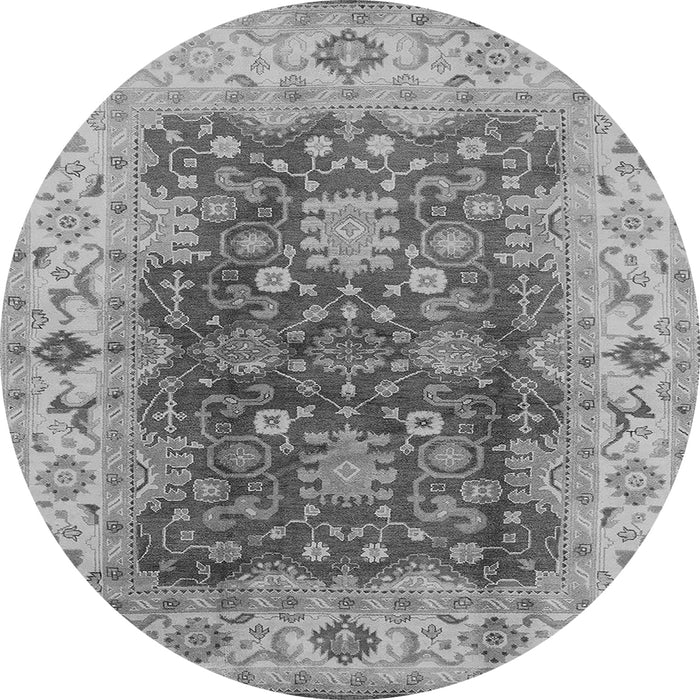 Round Oriental Gray Traditional Rug, urb2886gry