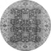 Round Oriental Gray Traditional Rug, urb2886gry