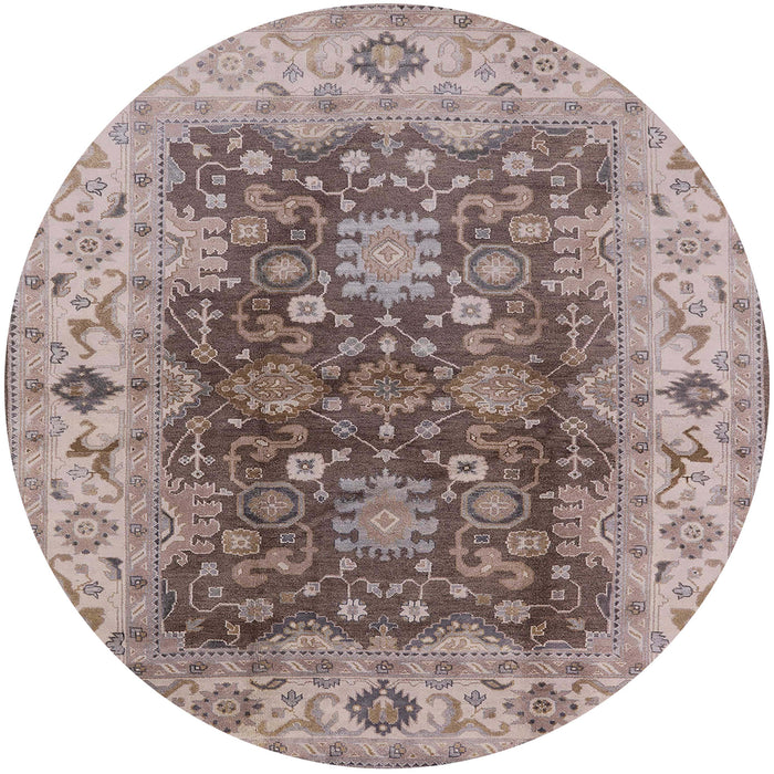 Round Machine Washable Industrial Modern Puce Purple Rug, wshurb2886