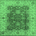 Square Oriental Emerald Green Traditional Rug, urb2886emgrn