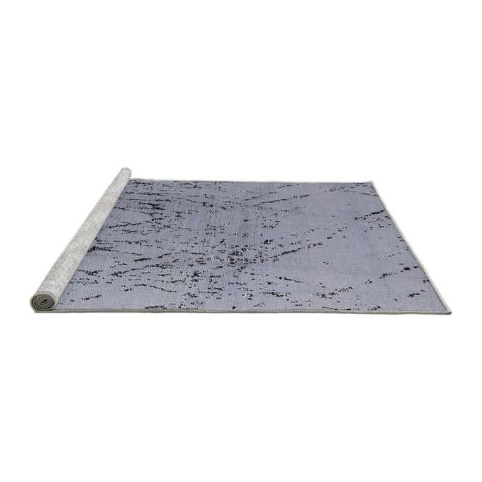 Sideview of Machine Washable Industrial Modern Slate Blue Grey Blue Rug, wshurb2887