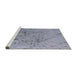 Sideview of Machine Washable Industrial Modern Slate Blue Grey Blue Rug, wshurb2887