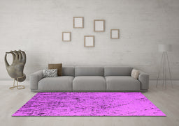 Machine Washable Solid Pink Modern Rug in a Living Room, wshurb2887pnk